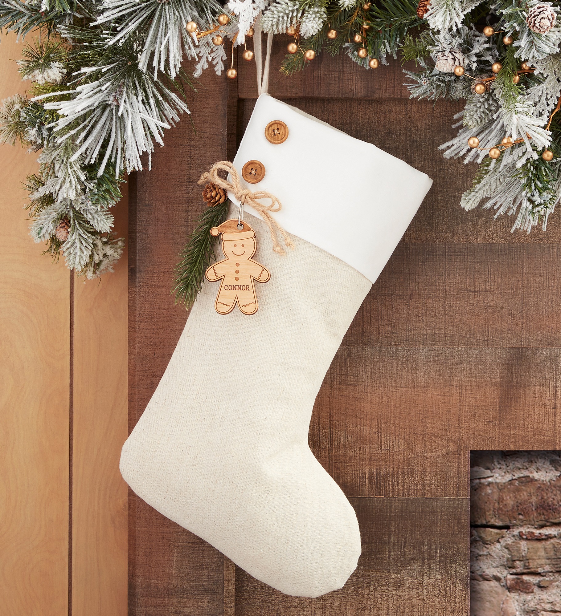 Gingerbread Family Personalized Christmas Stocking
